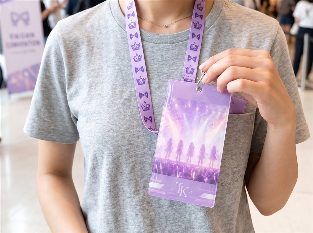 スポンジ入りチケットホルダー 着用イメージ